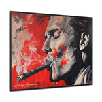 Portrait d'un homme fumant avec des teintes rouges