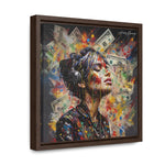 Urban Beats: Graffiti Canvas Featuring Girl with Music and Money