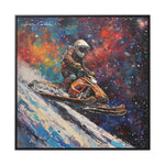 Snowmobile Odyssey: Astronaut's Colorful Space Journey