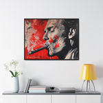 Portrait d'un homme fumant avec des teintes rouges