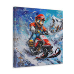 Colorful Blizzard Dash: Mario's Speedy Snowmobile