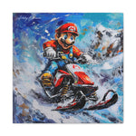 Colorful Blizzard Dash: Mario's Speedy Snowmobile