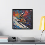 Snowmobile Odyssey: Astronaut's Colorful Space Journey