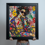 Urban Affluence: Stylish Girl's Graffiti