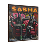 Playful Intrigue: Graffiti Mural with Anthropomorphic Rabbits