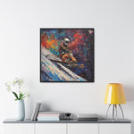 Snowmobile Odyssey: Astronaut's Colorful Space Journey