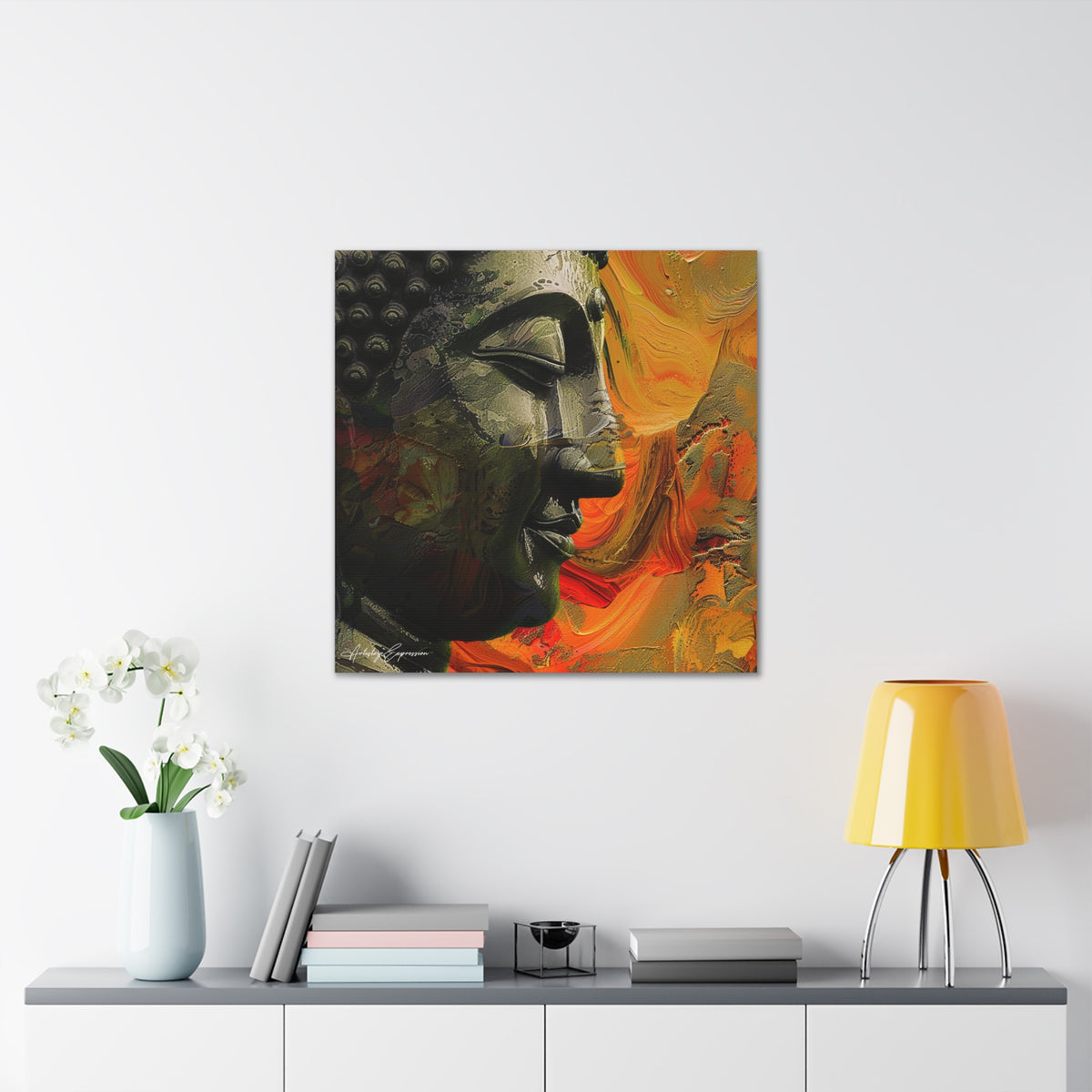 Tranquil Fusion: Modern Buddha Portrait