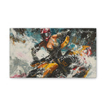 Snowbound Sensation: Vibrant Motorcycle Journey