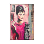 Chic Companionship: Audrey Hepburn's Portrait with a Cat