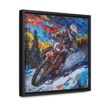 Snowy Velocity: Motorcycle in Full Color