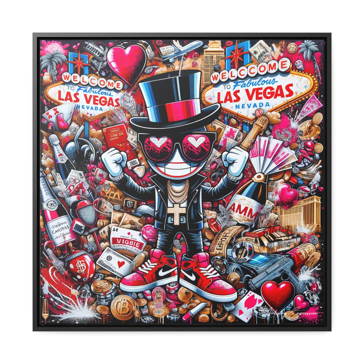 Neon Nights: Graffiti Exploration of Vegas Vibes