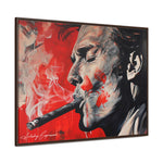 Portrait d'un homme fumant avec des teintes rouges