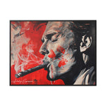 Portrait d'un homme fumant avec des teintes rouges