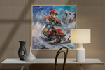 Colorful Blizzard Dash: Mario's Speedy Snowmobile