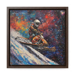 Snowmobile Odyssey: Astronaut's Colorful Space Journey