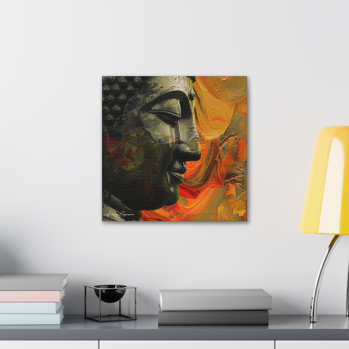 Tranquil Fusion: Modern Buddha Portrait