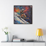 Snowmobile Odyssey: Astronaut's Colorful Space Journey