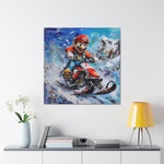 Colorful Blizzard Dash: Mario's Speedy Snowmobile