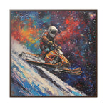 Snowmobile Odyssey: Astronaut's Colorful Space Journey