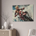 Arctic Vixen: Sleek Motorcycle in Snow