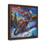 Snowy Velocity: Motorcycle in Full Color