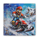 Colorful Blizzard Dash: Mario's Speedy Snowmobile
