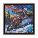 Snowy Velocity: Motorcycle in Full Color