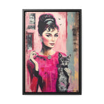 Chic Companionship: Audrey Hepburn's Portrait with a Cat