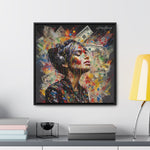 Urban Beats: Graffiti Canvas Featuring Girl with Music and Money