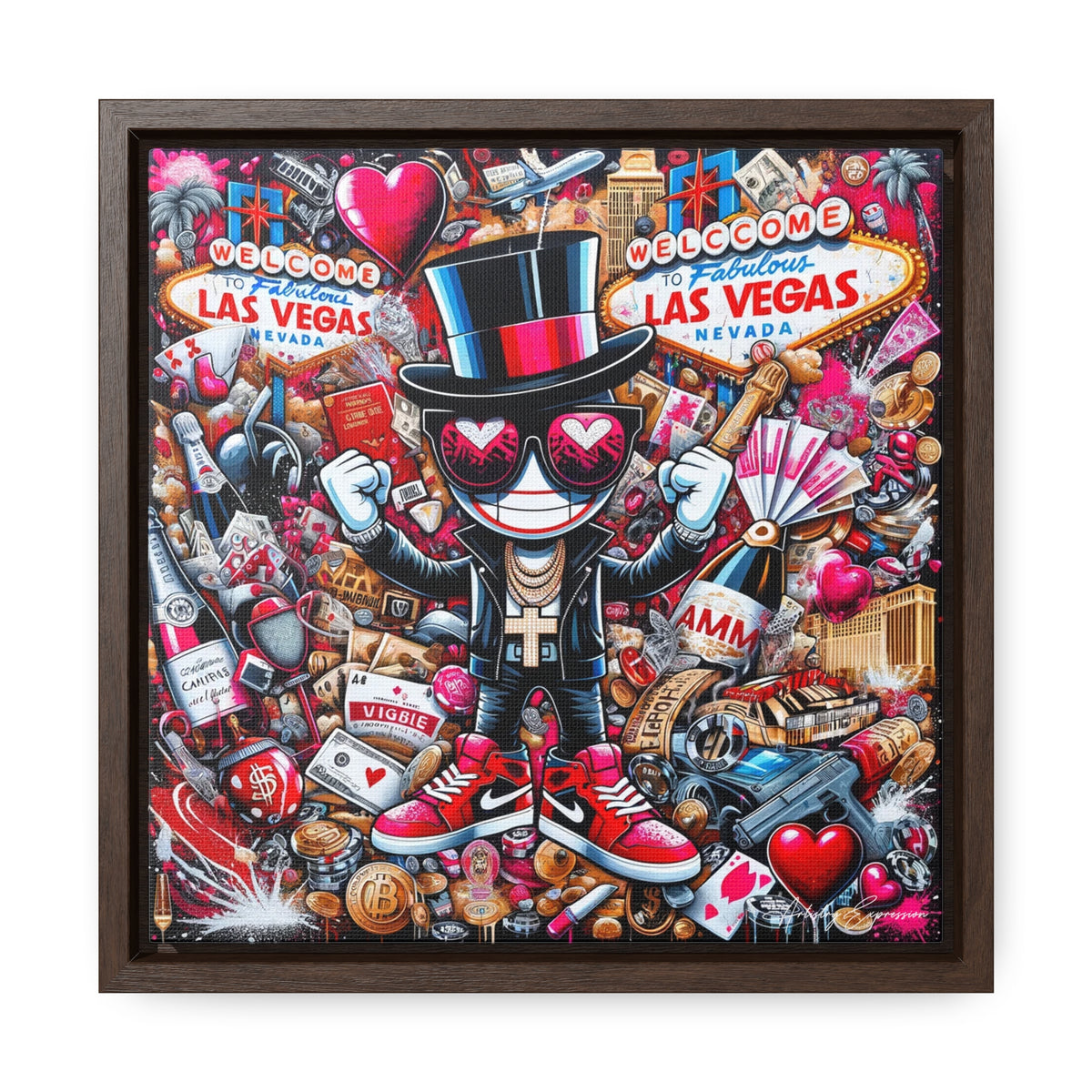 Neon Nights: Graffiti Exploration of Vegas Vibes