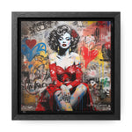 Graffiti Couture: Red-Dressed Lady in Urban Scene