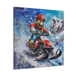 Colorful Blizzard Dash: Mario's Speedy Snowmobile