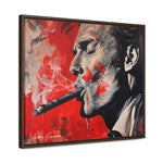 Portrait d'un homme fumant avec des teintes rouges