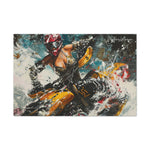 Snowbound Sensation: Vibrant Motorcycle Journey