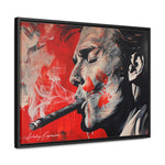 Portrait d'un homme fumant avec des teintes rouges