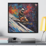 Snowmobile Odyssey: Astronaut's Colorful Space Journey