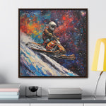 Snowmobile Odyssey: Astronaut's Colorful Space Journey