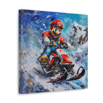 Colorful Blizzard Dash: Mario's Speedy Snowmobile