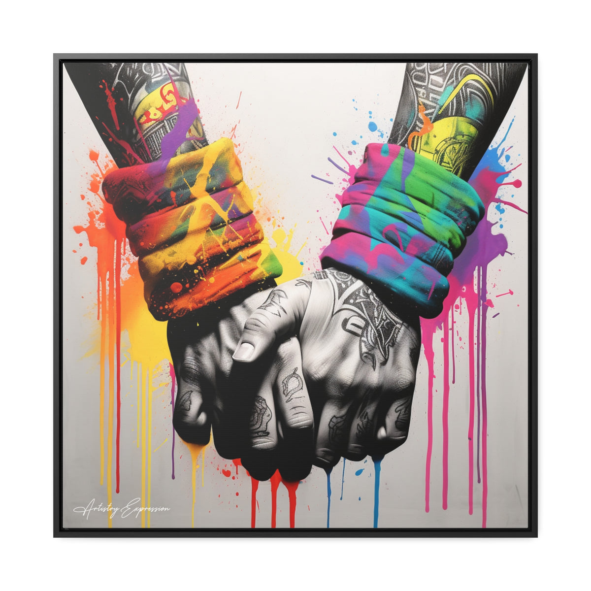 Graffiti Bond: Two Hands United in Street Art