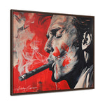 Portrait d'un homme fumant avec des teintes rouges