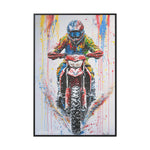 Speeding Motorcycle Through Snow