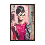 Chic Companionship: Audrey Hepburn's Portrait with a Cat