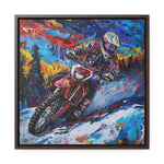 Snowy Velocity: Motorcycle in Full Color