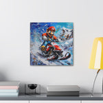 Colorful Blizzard Dash: Mario's Speedy Snowmobile