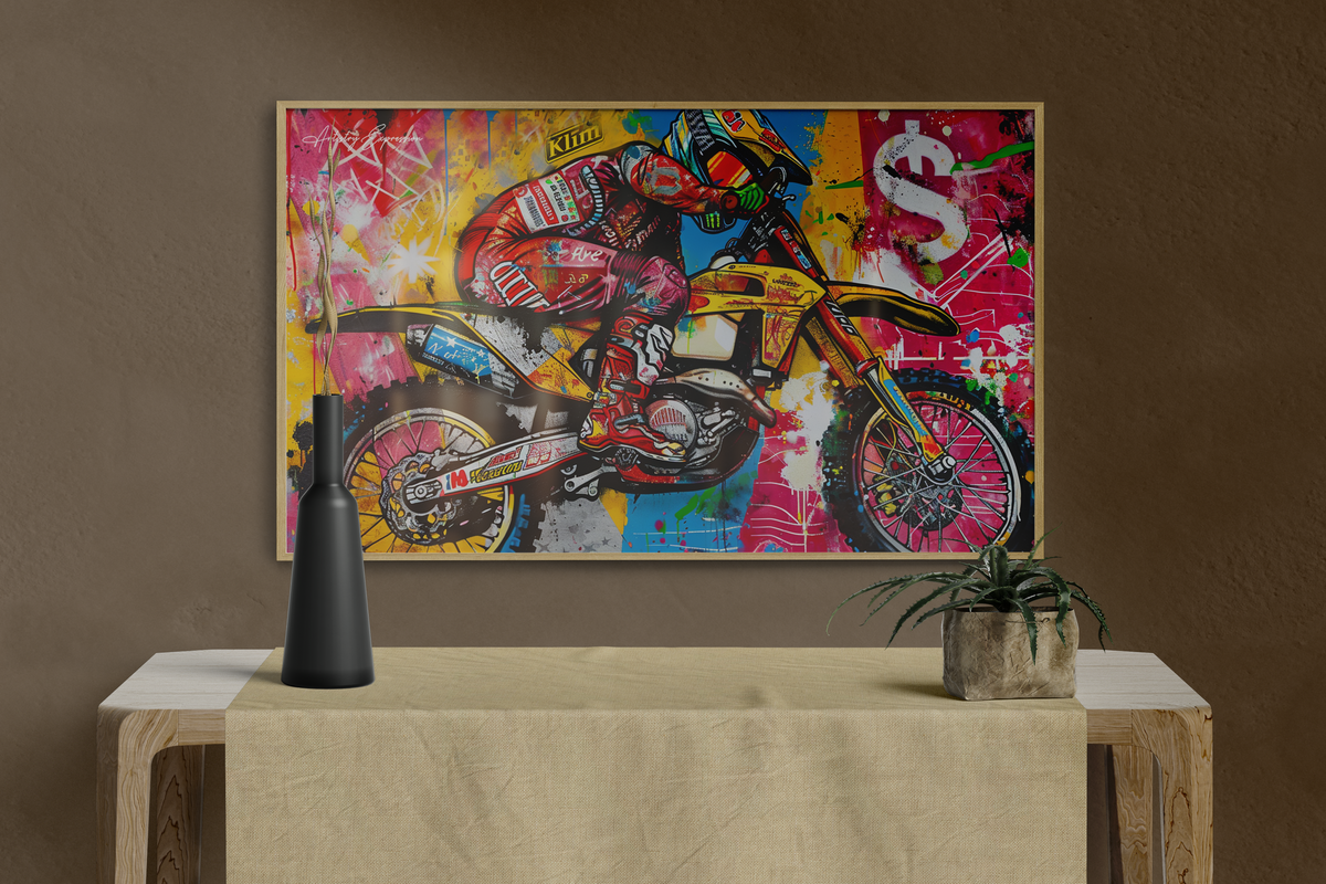 Vibrant Motorcycle Graffiti